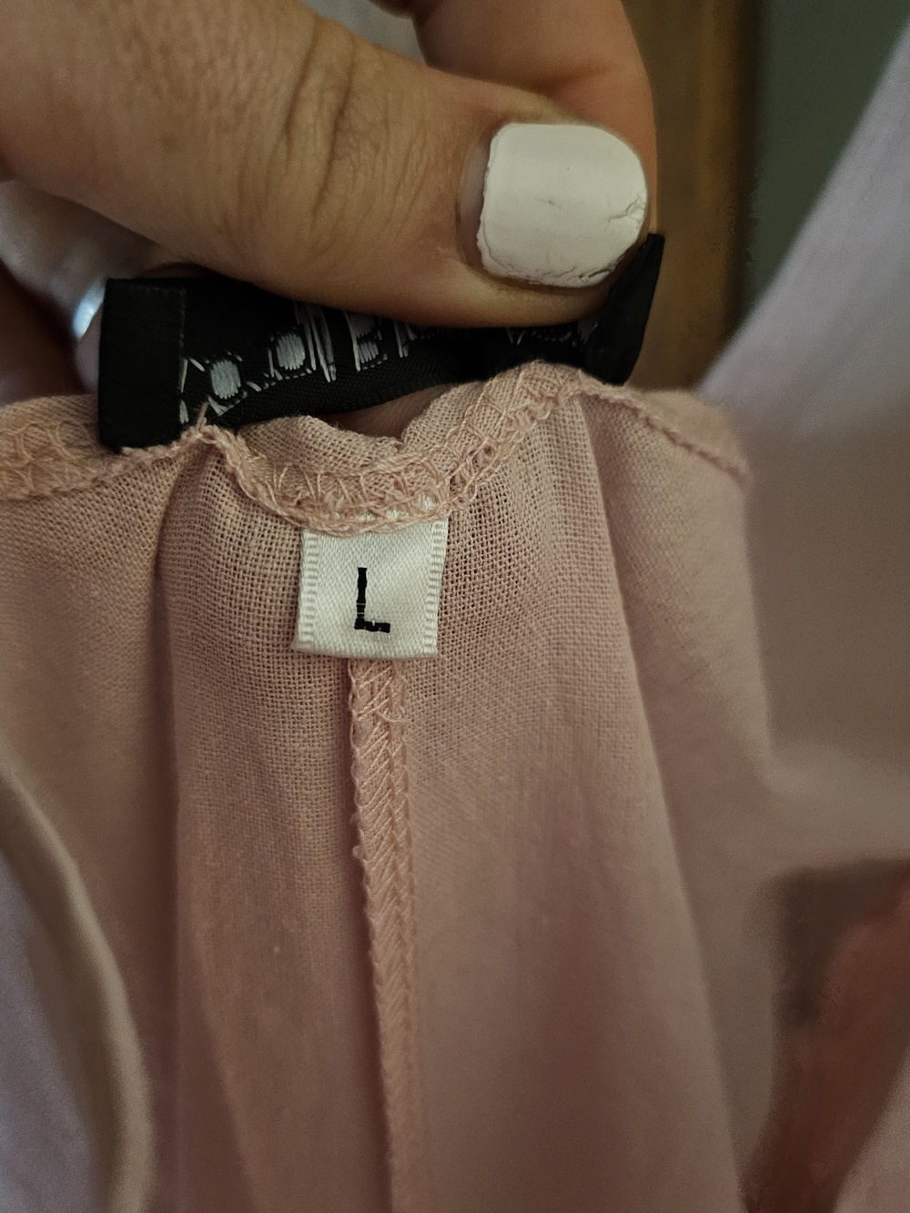Floral Blooming Blush Pink Cotton Tie-Shoulder Wide Leg Jumpsuit | Size Large - Picture 4 of 7